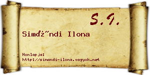 Simándi Ilona névjegykártya